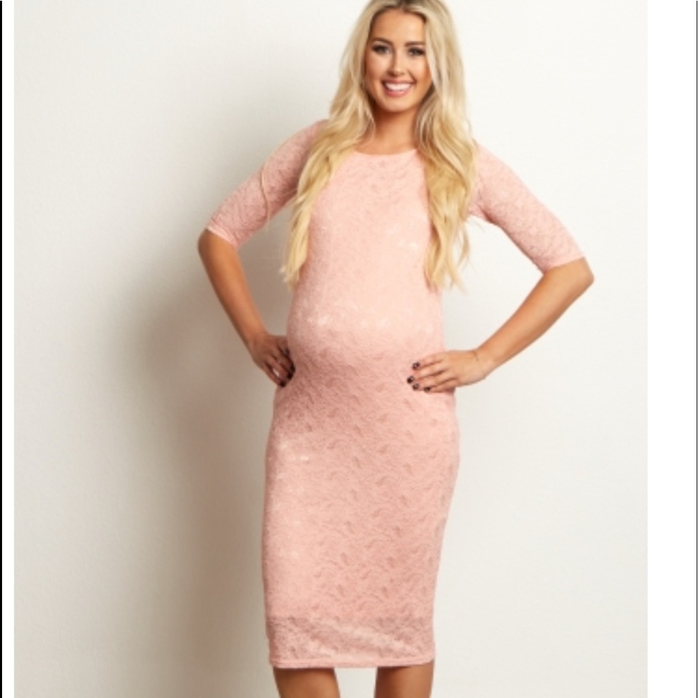 Pinkblush Pink Lace Midi Dress